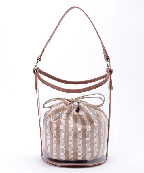 le.coeur blanc（ルクールブラン）の「【WEB限定PRICE】pvcボーダーバッグ（ショルダーバッグ・レディース・ベージュ系その他2/ブルー系その他4・FREE）」の11枚目の写真
