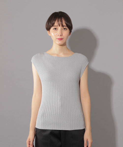 PAGEBOY(ページボーイ)の「リブボートネックフレンチスリーブ(ニット/セーター・レディース・ホワイト/ブラック/パープル/グレー・FREE)」の14枚目の写真