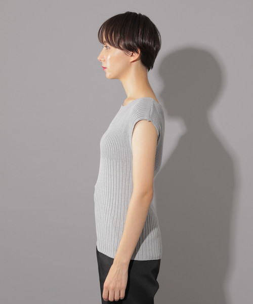 PAGEBOY(ページボーイ)の「リブボートネックフレンチスリーブ(ニット/セーター・レディース・ホワイト/ブラック/パープル/グレー・FREE)」の13枚目の写真