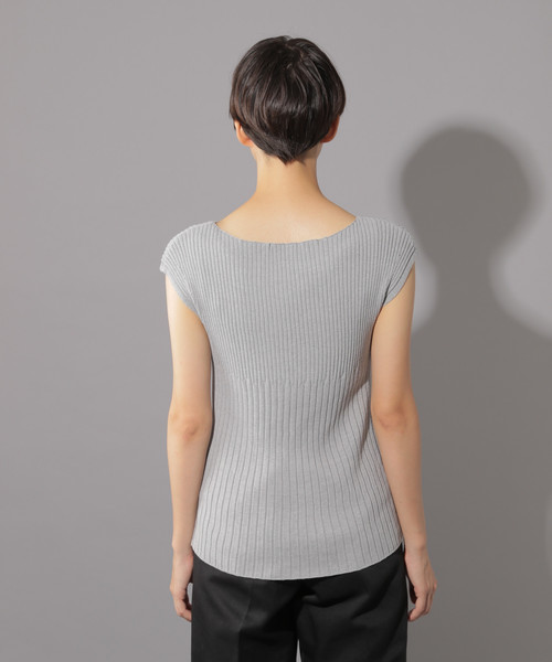 PAGEBOY(ページボーイ)の「リブボートネックフレンチスリーブ(ニット/セーター・レディース・ホワイト/ブラック/パープル/グレー・FREE)」の12枚目の写真