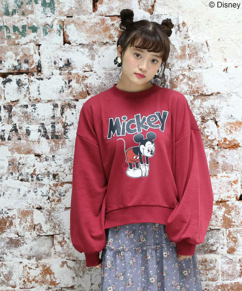 OLIVE des OLIVE（オリーブデオリーブ）の「[再入荷!] プルオーバー/ミッキーマウス（Tシャツ/カットソー・レディース・ブラック/ベージュ/ワイン・FREE）」の4枚目の写真