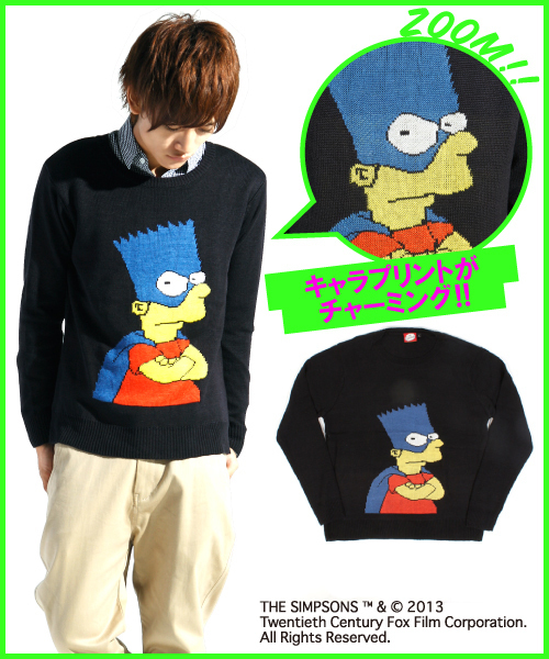WEGO(ウィゴー)の「∴WEGO/the Simpsonsジャガードニット(ニット/セーター・メンズ・ブラック・MEDIUM/LARGE)」の1枚目の写真