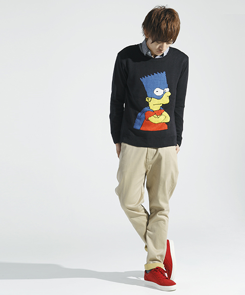 WEGO(ウィゴー)の「∴WEGO/the Simpsonsジャガードニット(ニット/セーター・メンズ・ブラック・MEDIUM/LARGE)」の2枚目の写真