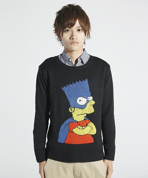 WEGO(ウィゴー)の「∴WEGO/the Simpsonsジャガードニット(ニット/セーター・メンズ・ブラック・MEDIUM/LARGE)」の3枚目の写真