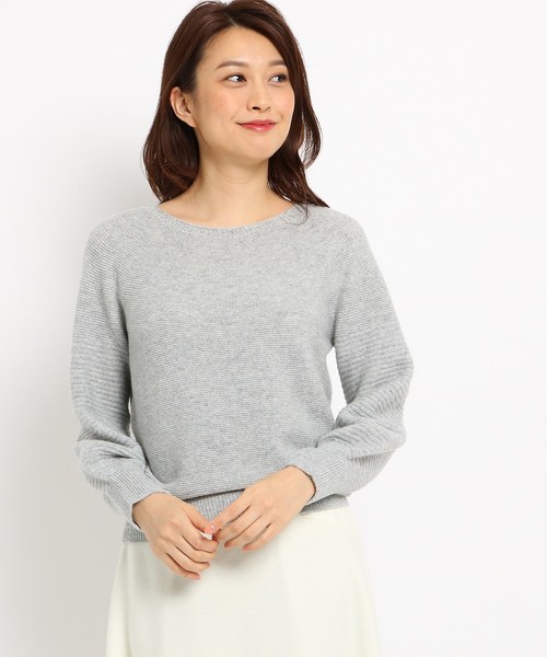 Sunauna(スーナウーナ)の「カシミヤ ニットプルオーバー(ニット/セーター・レディース・グレー/オフホワイト/レモンイエロー・38)」の3枚目の写真