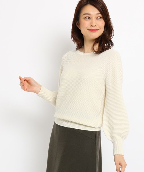 Sunauna(スーナウーナ)の「カシミヤ ニットプルオーバー(ニット/セーター・レディース・グレー/オフホワイト/レモンイエロー・38)」の2枚目の写真