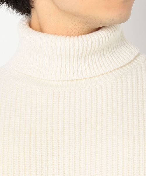 GLOSTER（グロスター）の「片畦タートルネックニット（ニット/セーター・メンズ・ホワイト/ブラック・M/L/S/XL）」の13枚目の写真