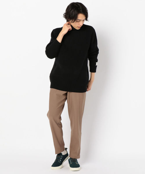 GLOSTER（グロスター）の「片畦タートルネックニット（ニット/セーター・メンズ・ホワイト/ブラック・M/L/S/XL）」の5枚目の写真