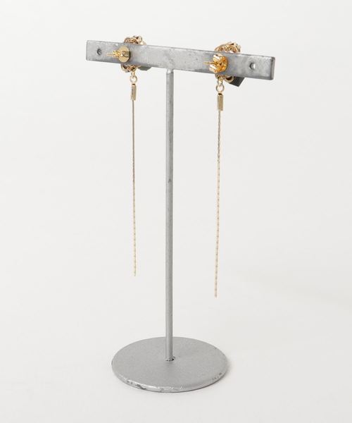 tone（トーン）の「【kodemari】bijou chain　ピアス（ピアス（両耳用）・レディース・ベージュ/カーキ・FREE）」の3枚目の写真