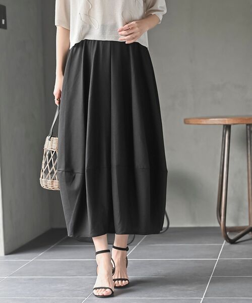 rps（アールピーエス）の「コクーンスカート（スカート・レディース・ブラック/ネイビー/ブルー系その他2/グレー/ライトカーキ/ブラック系その他2/グレイッシュベージュ/ブルー・M/フリー）」の3枚目の写真