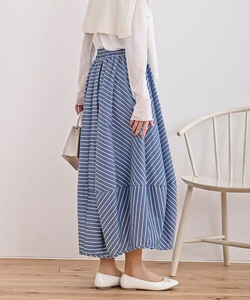 rps（アールピーエス）の「コクーンスカート（スカート・レディース・ブラック/ネイビー/ブルー系その他2/グレー/ライトカーキ/ブラック系その他2/グレイッシュベージュ/ブルー・M/フリー）」の18枚目の写真