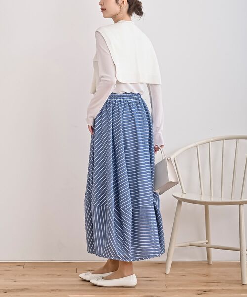 rps（アールピーエス）の「コクーンスカート（スカート・レディース・ブラック/ネイビー/ブルー系その他2/グレー/ライトカーキ/ブラック系その他2/グレイッシュベージュ/ブルー・M/フリー）」の17枚目の写真