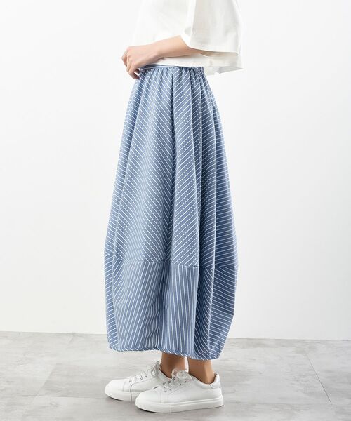 rps（アールピーエス）の「コクーンスカート（スカート・レディース・ブラック/ネイビー/ブルー系その他2/グレー/ライトカーキ/ブラック系その他2/グレイッシュベージュ/ブルー・M/フリー）」の11枚目の写真