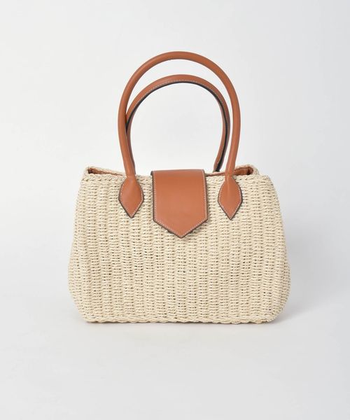 Khaju（カージュ）の「【WEB限定】Khaju:ペーパーフラップトート◇（トートバッグ・レディース・ブラック/ベージュ・ONE SIZE）」の5枚目の写真