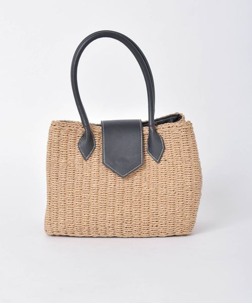 Khaju（カージュ）の「【WEB限定】Khaju:ペーパーフラップトート◇（トートバッグ・レディース・ブラック/ベージュ・ONE SIZE）」の13枚目の写真