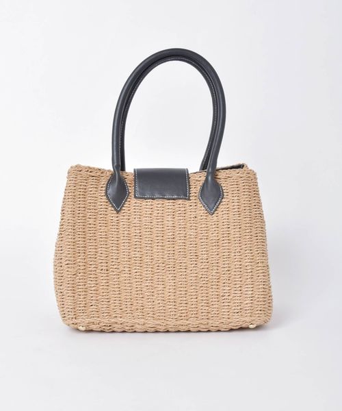 Khaju（カージュ）の「【WEB限定】Khaju:ペーパーフラップトート◇（トートバッグ・レディース・ブラック/ベージュ・ONE SIZE）」の8枚目の写真