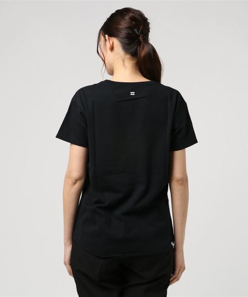 BILLABONG（ビラボン）の「BILLABONG レディース SQUARE LOGO ラウンドヘムＴシャツ/ビラボン ロゴT ボタニカル柄（Tシャツ/カットソー・レディース・ホワイト/ブラック/グリーン・MEDIUM/LARGE）」の4枚目の写真