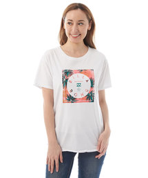 BILLABONG | BILLABONG レディース SQUARE LOGO ラウンドヘムＴシャツ/ビラボン ロゴT ボタニカル柄(Tシャツ/カットソー)