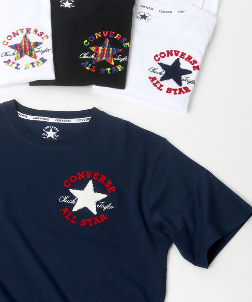 CONVERSE（コンバース）の「CONVERSE/コンバース ロゴサガラ刺繍Ｔシャツ（Tシャツ/カットソー・メンズ・ホワイト/ネイビー/ホワイト系その他/ブラック系その他・LL/M/L）」の4枚目の写真