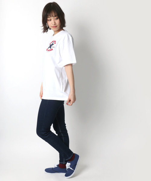 CONVERSE（コンバース）の「CONVERSE/コンバース ロゴサガラ刺繍Ｔシャツ（Tシャツ/カットソー・メンズ・ホワイト/ネイビー/ホワイト系その他/ブラック系その他・LL/M/L）」の9枚目の写真