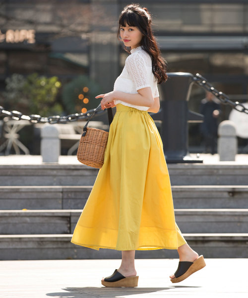 Luz Llena（ラズレナ）の「ロングフレアスカート（スカート・レディース・ブラック/グリーン/パープル/イエロー・MEDIUM）」の14枚目の写真