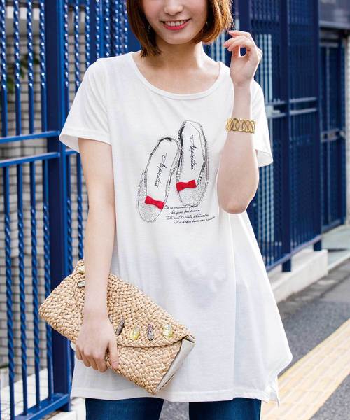 モチーフデザインチュニック チュニック Belluna Plus ベルーナ のファッション チュニック ワンピース Belluna セール