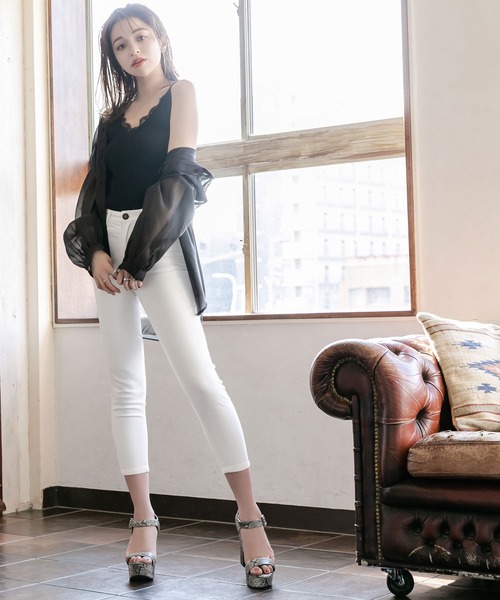 Newlyme（ニューリーミー）の「超ストレッチクロップドスキニーパンツ（その他パンツ・レディース・ベージュ系その他/ブルー/ホワイト/インディゴブルー/カーキ/ブラック・LARGE/MEDIUM/SMALL/X-LARGE）」の10枚目の写真