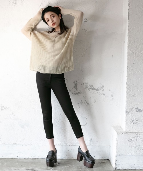 Newlyme（ニューリーミー）の「超ストレッチクロップドスキニーパンツ（その他パンツ・レディース・ベージュ系その他/ブルー/ホワイト/インディゴブルー/カーキ/ブラック・LARGE/MEDIUM/SMALL/X-LARGE）」の12枚目の写真