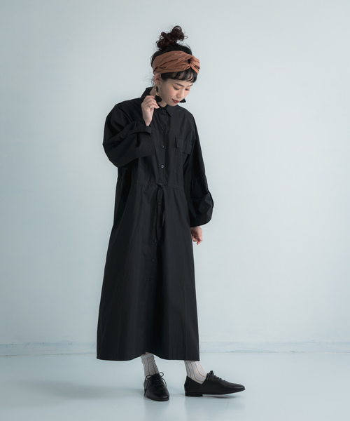 Libra Cue(リブラ キュー)の「Libra タイプライターシャツワンピース(シャツワンピース・レディース・ホワイト/ブラック/ベージュ/ワインレッド・FREE)」の9枚目の写真