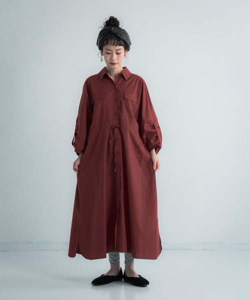 Libra Cue(リブラ キュー)の「Libra タイプライターシャツワンピース(シャツワンピース・レディース・ホワイト/ブラック/ベージュ/ワインレッド・FREE)」の19枚目の写真