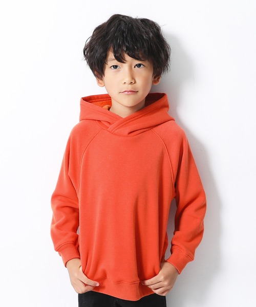 devirock（デビロック）の「裏シャギープルパーカー（パーカー・キッズ・ブラック/ヘザーチャコール/ブルー系その他/グリーン系その他/カーキ/スモークピンク/モカ/ライトブラウン/キャメル/オレンジ系その他・80ｃｍ/90cm/100cm/110cm/120cm/130cm/140cm/150cm/160cm）」の10枚目の写真