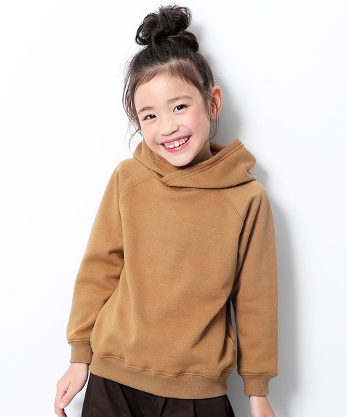 devirock（デビロック）の「裏シャギープルパーカー（パーカー・キッズ・ブラック/ヘザーチャコール/ブルー系その他/グリーン系その他/カーキ/スモークピンク/モカ/ライトブラウン/キャメル/オレンジ系その他・80ｃｍ/90cm/100cm/110cm/120cm/130cm/140cm/150cm/160cm）」の4枚目の写真