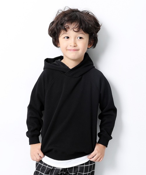 devirock（デビロック）の「裏シャギープルパーカー（パーカー・キッズ・ブラック/ヘザーチャコール/ブルー系その他/グリーン系その他/カーキ/スモークピンク/モカ/ライトブラウン/キャメル/オレンジ系その他・80ｃｍ/90cm/100cm/110cm/120cm/130cm/140cm/150cm/160cm）」の2枚目の写真