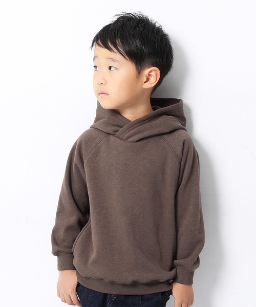 devirock（デビロック）の「裏シャギープルパーカー（パーカー・キッズ・ブラック/ヘザーチャコール/ブルー系その他/グリーン系その他/カーキ/スモークピンク/モカ/ライトブラウン/キャメル/オレンジ系その他・80ｃｍ/90cm/100cm/110cm/120cm/130cm/140cm/150cm/160cm）」の5枚目の写真