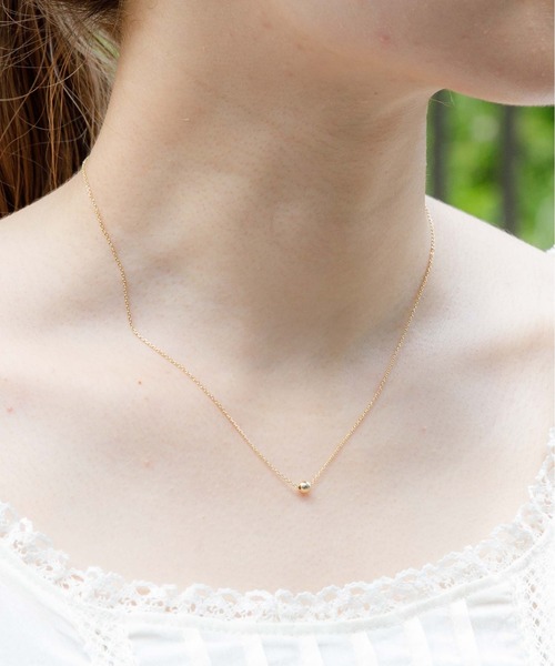 flower（フラワー）の「ワンポイントネックレス（ネックレス・レディース・ホワイト/ゴールド・FREE）」の6枚目の写真