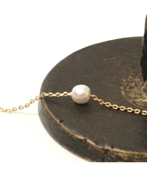 flower（フラワー）の「ワンポイントネックレス（ネックレス・レディース・ホワイト/ゴールド・FREE）」の8枚目の写真