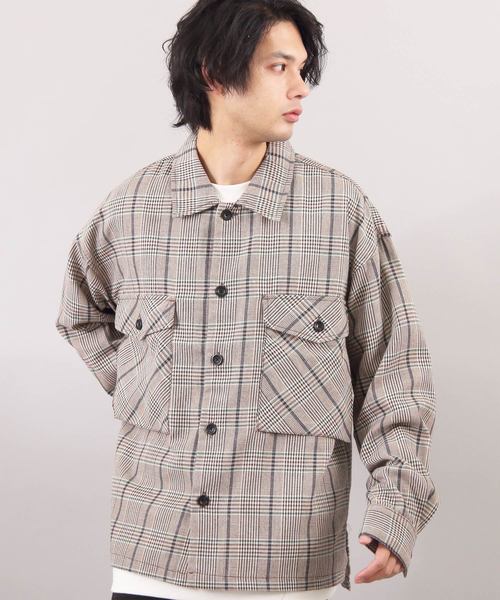 ８(eight)（エイト）の「ビッグ チェックシャツ ネルシャツ（シャツ/ブラウス・メンズ・ブラウン/グレー・MEDIUM/LARGE）」の2枚目の写真