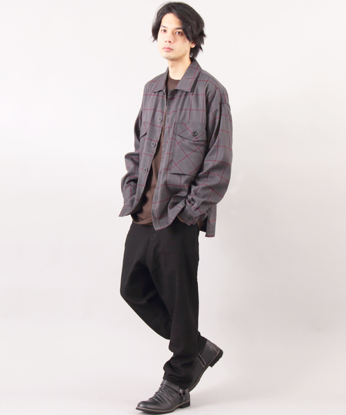８(eight)（エイト）の「ビッグ チェックシャツ ネルシャツ（シャツ/ブラウス・メンズ・ブラウン/グレー・MEDIUM/LARGE）」の4枚目の写真