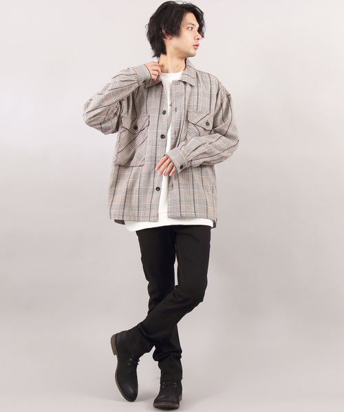 ８(eight)（エイト）の「ビッグ チェックシャツ ネルシャツ（シャツ/ブラウス・メンズ・ブラウン/グレー・MEDIUM/LARGE）」の5枚目の写真