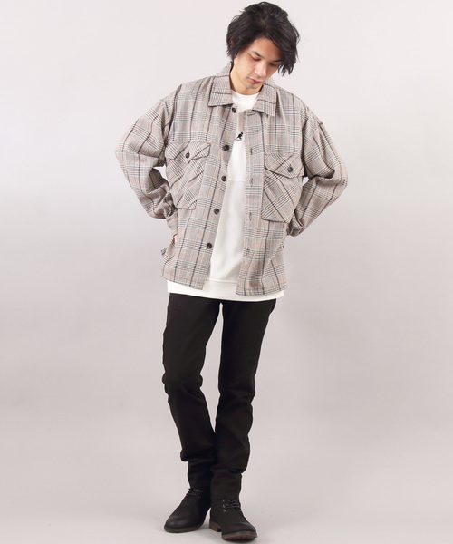 ８(eight)（エイト）の「ビッグ チェックシャツ ネルシャツ（シャツ/ブラウス・メンズ・ブラウン/グレー・MEDIUM/LARGE）」の6枚目の写真