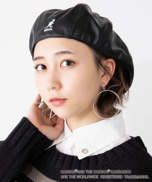 KANGOL(カンゴール)の「∴WEGO/KANGOL 別注フェイクレザーGalaxy / ギャラクシー(ハンチング/ベレー帽・メンズ・ブラック・MEDIUM/LARGE)」の8枚目の写真