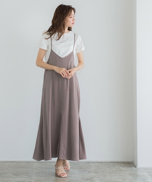 Pierrot（ピエロ）の「【手洗い可】サテンマーメイドラインキャミワンピース（ワンピース・レディース・ブラック/ベージュ/モカ/ブラウン系その他/ブラウン/グレー系その他・M/L）」の8枚目の写真