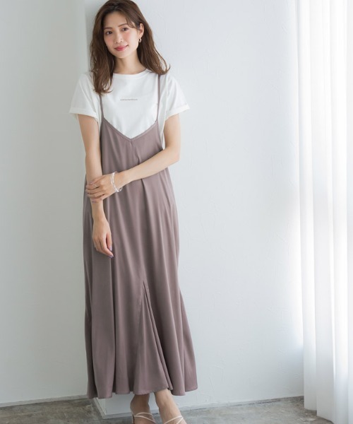 Pierrot（ピエロ）の「【手洗い可】サテンマーメイドラインキャミワンピース（ワンピース・レディース・ブラック/ベージュ/モカ/ブラウン系その他/ブラウン/グレー系その他・M/L）」の10枚目の写真