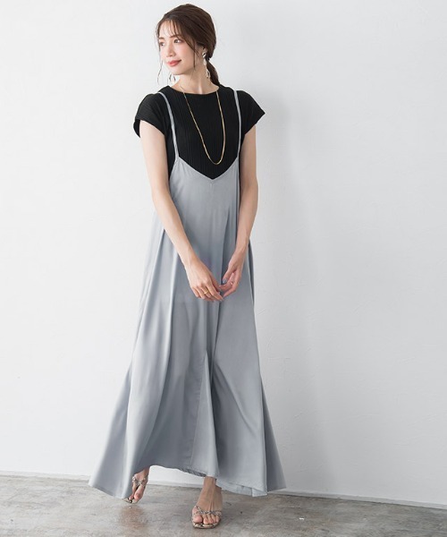 Pierrot（ピエロ）の「【手洗い可】サテンマーメイドラインキャミワンピース（ワンピース・レディース・ブラック/ベージュ/モカ/ブラウン系その他/ブラウン/グレー系その他・M/L）」の13枚目の写真