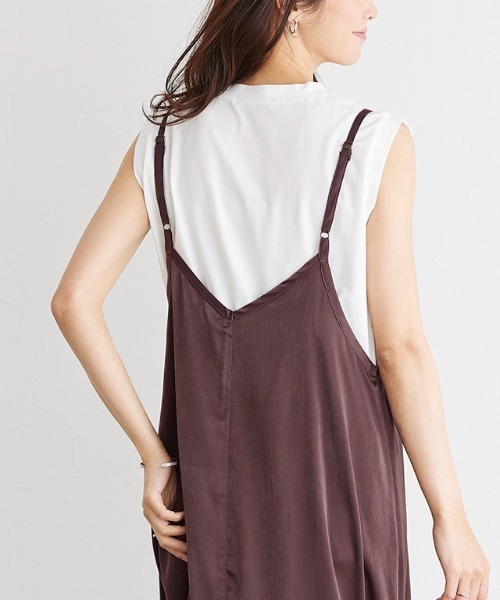 Pierrot（ピエロ）の「【手洗い可】サテンマーメイドラインキャミワンピース（ワンピース・レディース・ブラック/ベージュ/モカ/ブラウン系その他/ブラウン/グレー系その他・M/L）」の18枚目の写真