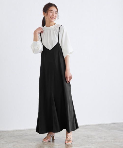 Pierrot（ピエロ）の「【手洗い可】サテンマーメイドラインキャミワンピース（ワンピース・レディース・ブラック/ベージュ/モカ/ブラウン系その他/ブラウン/グレー系その他・M/L）」の20枚目の写真