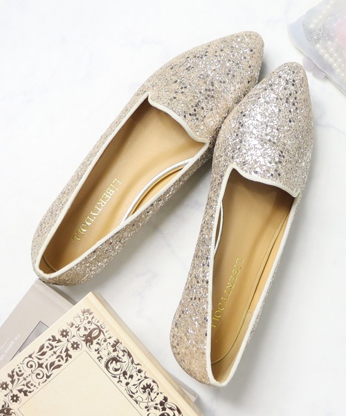 LibertyDoll（リバティードール）の「LiBERTYDOLL /クラシカルなポインテッドトゥ フラット美脚オペラパンプス(5324)（パンプス・レディース・ブラック/グレー/ベージュ/レオパード/レッド/モスグリーン/サックスブルー/チェック/ネイビー/ブラック系その他/シルバー/シルバー系その他/ゴールド系その他/ブラック系その他2・SS/S/M/L/LL/XL）」の12枚目の写真