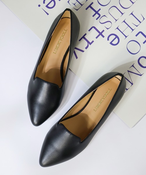 LibertyDoll（リバティードール）の「LiBERTYDOLL /クラシカルなポインテッドトゥ フラット美脚オペラパンプス(5324)（パンプス・レディース・ブラック/グレー/ベージュ/レオパード/レッド/モスグリーン/サックスブルー/チェック/ネイビー/ブラック系その他/シルバー/シルバー系その他/ゴールド系その他/ブラック系その他2・SS/S/M/L/LL/XL）」の4枚目の写真