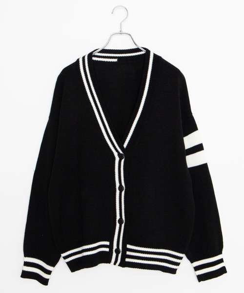 DING（ディング）の「DING/スクールニットカーディガン（カーディガン/ボレロ・レディース・ブラック/グリーン/ホワイト・FREE）」の7枚目の写真