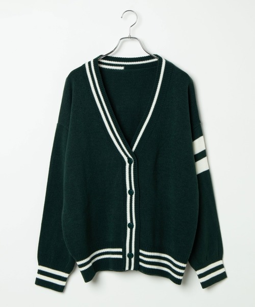 DING（ディング）の「DING/スクールニットカーディガン（カーディガン/ボレロ・レディース・ブラック/グリーン/ホワイト・FREE）」の19枚目の写真